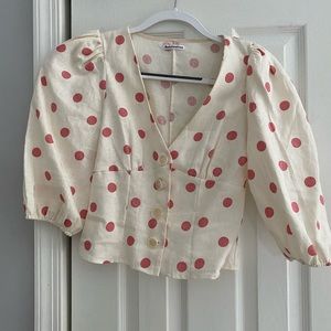 Reformation polka dot top